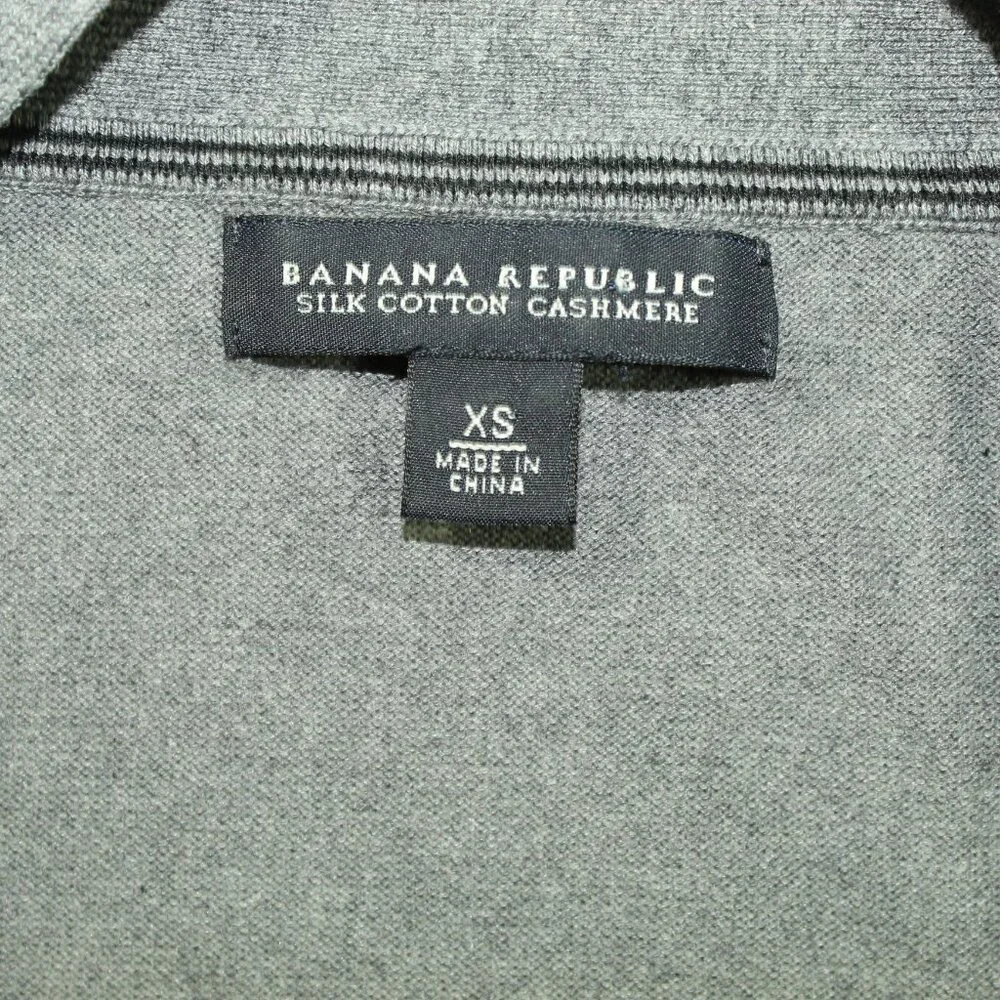 Banana Republic Women’s XS Silk Cotton Cashmere V-Neck Gray Sweater